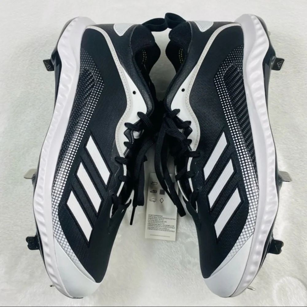 NEW Adidas Icon 6 Bounce TPU Baseball Cleats Men's Size 13.5 Black/White